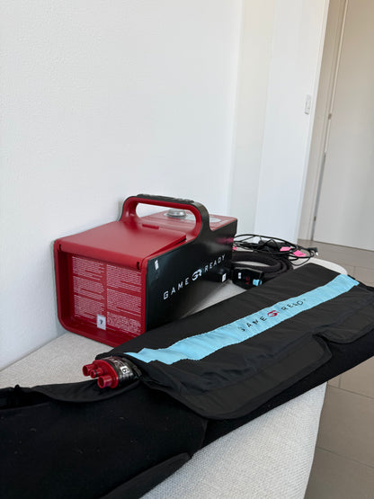 Dispositivo di criocompressione portatile (Game Ready®) usato certificato + fascia gamba intera